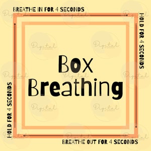 Box Breathing, digital print, calming technique, how-to, counseling, therapy, mental health