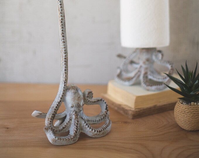 Octopus Toilet Paper Holder Rustic Towel Holder Octopus Decor Unique
