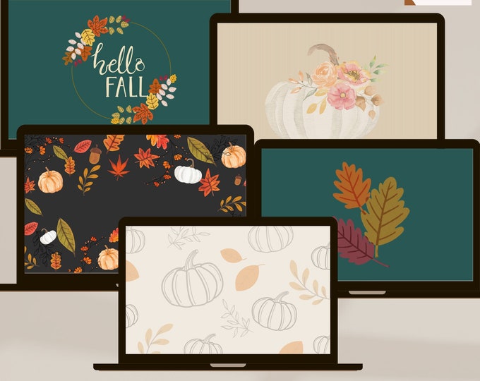 FALL BUNDLE Desktop Wallpaper Pack | Digital Wallpaper | Autumn ...