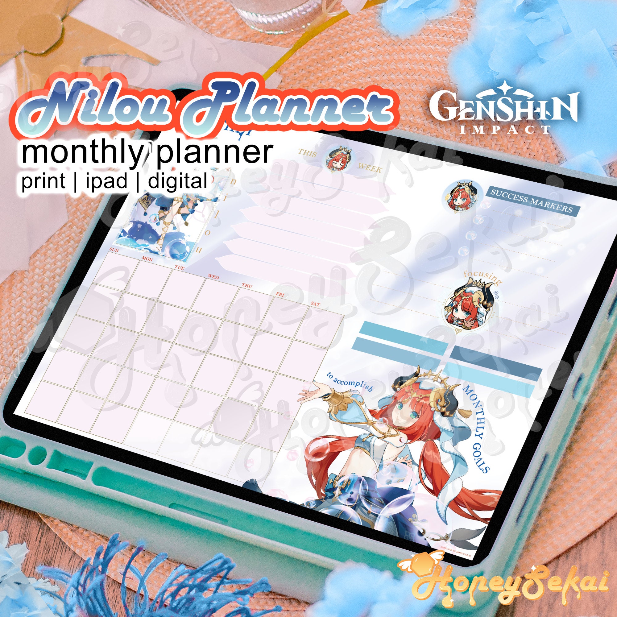 Genshin Impact Demon Slayer Anime Notebook, Diário simples do