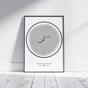 Suzuka Circuit - Circuit Digital Print | F1 wall decor digital racing track suzuka 2022 art home print circuit