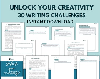 30 Writing Challenges, Writing Prompts for Authors, Creativity Prompts for Writers, Challenges for Storytellers, Creativity Exercises