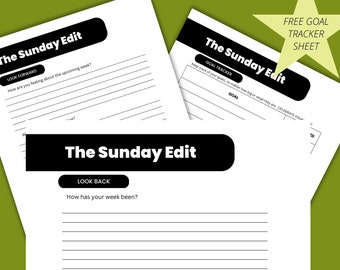 The Sunday Edit | Weekly Review | Goal Review Sheet | Goals | Goals Tracker | Weekly Goal Check