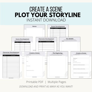 Create a Scene Template, Plotting Scenes Template, Developing Scene Timelines Template, Writing Template,