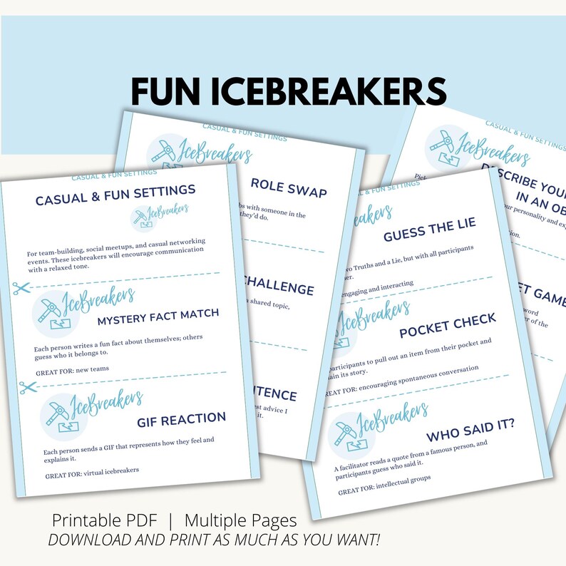 Icebreaker Games, Icebreaker Printable, Team Building Games, Fun Team