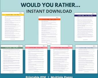 Book Club Games, Book Club Printable, Would You Rather...Book Club Edition, Book Club Would You Rather Game, Book Club Activity