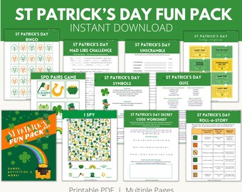 St Patrick's Day Printable Pack, St Patrick's Day Bundle, St Patrick's Day Bingo, St Patrick's Day Games, St Patrick's Day Lucky Coupons