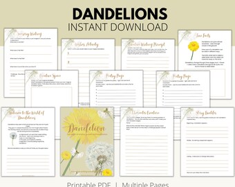 Dandelion Writing Pack, Nature-Themed Creative Writing Activities, Printable Worksheets, Mindfulness & Story Prompts