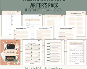 Memoir Magic Workbook, Write Your Own Memoir, Memoir Writing, Writing Worksheets, Writing Templates, Dialogue Practice, Writing Prompts