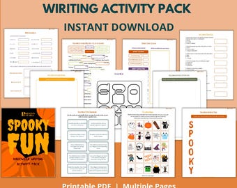 Halloween-Aktivitätspaket, Halloween-Kinder, das Aktivitätenpaket schreibt, Arbeitsbuch zum Schreiben, Lernpaket zum Schreiben, Halloween zum Ausdrucken