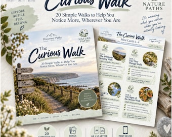 Curious Walk Printable | 20 Nature Walks + Mini Cards (Digital Download)
