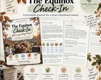 Autumn Equinox Reflection Workbook | Seasonal Reset Journal | Self Discovery Printable | Fall Journal Prompts