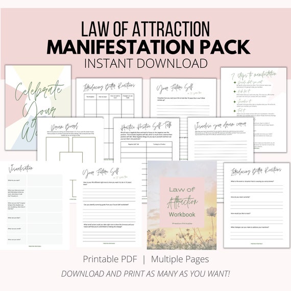 Law of Attraction Workbook LOA Worksheets Future Self - Etsy Law of Attraction Workbook LOA Worksheets Future Self - Etsy
