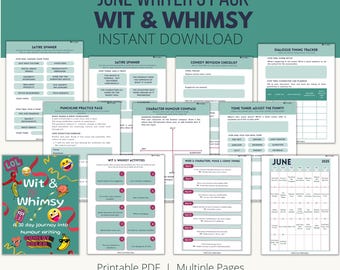Witz und Laune, 30-Tage-Humor-Schreiben-Challenge für Erwachsene, Lustige kreative Schreibmitteilungen, Satire, Witz, Komödie Arbeitsbuch, Digital Printable
