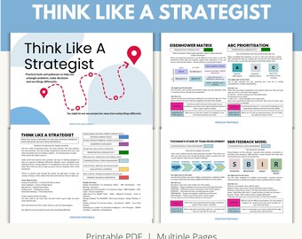 Think Like a Strategist Toolkit, 30 Strategic Thinking Cards, Decision Making, Leadership & Problem Solving Tools, Personal Development