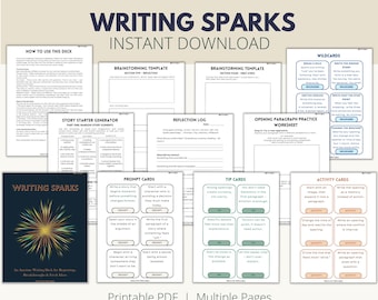 Writing Sparks Card Deck, Creative Writing Prompts, Tips & Activities