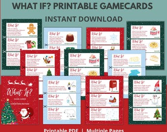 Christmas What If? Game, Christmas Printable Games, What If? gamecards, Christmas Family Fun, Lapland What If? game, Christmas Party Games