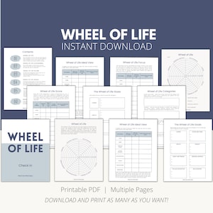Wheel of Life Printable | Wheel of Life Template | Wheel of Life Worksheet | Self Improvement | Printable Wheel of Life
