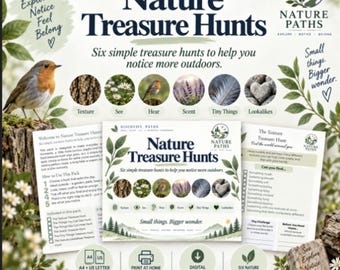 Nature Treasure Hunts Printable | 6 Outdoor Activities for Kids, Families & Adults | Nature Scavenger Hunt