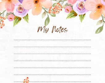 Notitiepagina, Notities, Bloemen, 1 pagina