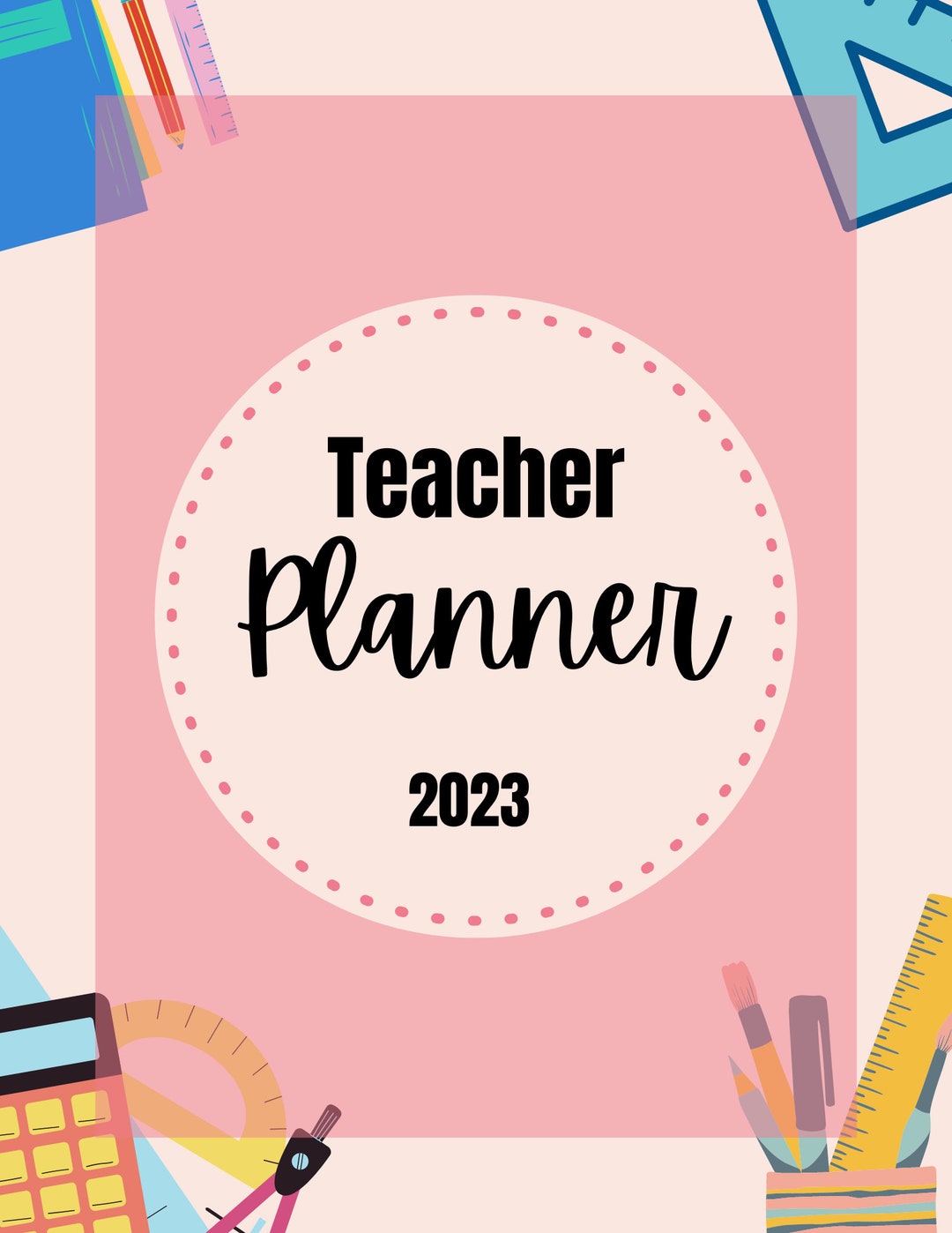 2023 Teacher's Planner Cover, Planner Covers, Cover Pages, 1 Page Etsy