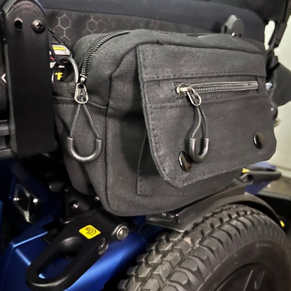 Canvas Saddle Bag for Quantum Power Wheelchairs - Stylish and Functional Storage for Your Essentials! Mobility Accessory Wheelchair Bag