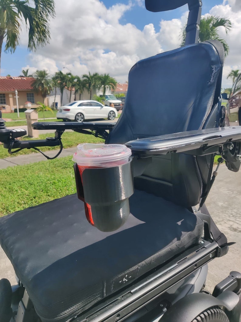 Cup Holder Designed for Permobil Power Wheelchairs image 2