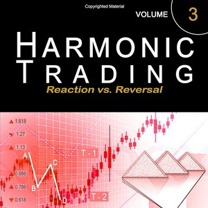 Può includere: Un grafico rosso e bianco con un modello a candelabro. Il grafico è etichettato con numeri e lettere. Il testo "HARMONIC TRADING" è in cima al grafico. Il testo "Reaction vs. Reversal" è sotto il grafico. Il testo "Scott M. Carney" è in fondo al grafico.