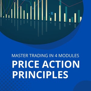 May include: A blue graphic with a chart showing price action principles. The text "MASTER TRADING IN 4 MODULES PRICE ACTION PRINCIPLES" is at the bottom of the graphic.
