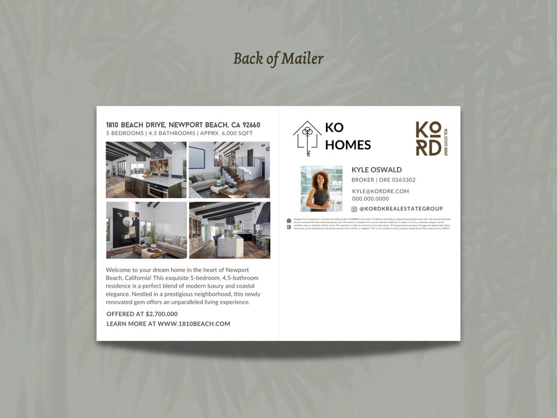 Real Estate Postcard Canva Template Property Mailer (5.5"x8.5") Etsy
