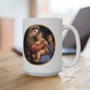 Madonna and Child Coffee Mug: Raphael Renaissance Art, 15 oz
