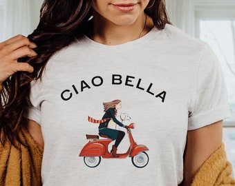 Ciao Bella Vespa Italy T-Shirt: Italian Vacation Tee