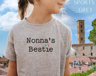 Nonnas Bestie Kids T-Shirt, Italian Grandma Gift, Italian Grandmother Love Shirt, Gift for Nonna, Christmas Gift for Nonna, I love Nonna Tee