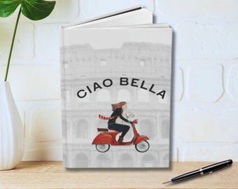 Italian Vespa Journal, Italy Notebook, Ciao Bella, Vacation Journal Gift, Destination Notes, Traveler Journal, Summer Trip, Vacation