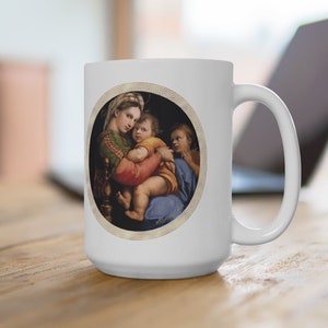 Madonna and Child Coffee Mug: Raphael Renaissance Art, 15 oz