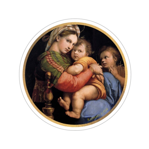 Madonna and Child Sticker, Renaissance Sticker, Renaissance Art Decal, Raphael the Painter, Italian High Renaissance, Virgin Mary St