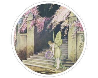 Crystal Gazer Fairy Sticker: Vintage Fairycore Vinyl Decal