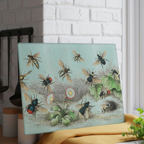 Glass Cutting Board Honeybee Kitchen Kitchen Accessories 