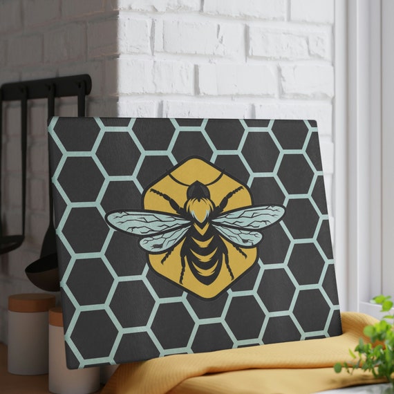 Glass Cutting Board Honeybee Kitchen Kitchen Accessories 