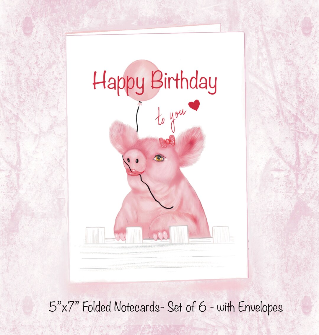 Piggly Wiggly Birthday/greeting Cards Set of 6 Etsy