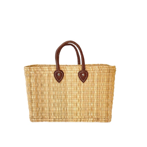 Market Ready: Large Handwoven Straw Reed Basket  (Spacious & Stylish!)