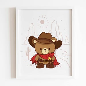 Cowboy Nursery Prints, Cowboy Nursery Decor, Baby Boy Western Nursery Decor, Boys Southwestern Nursery Wall Art, Digital Print