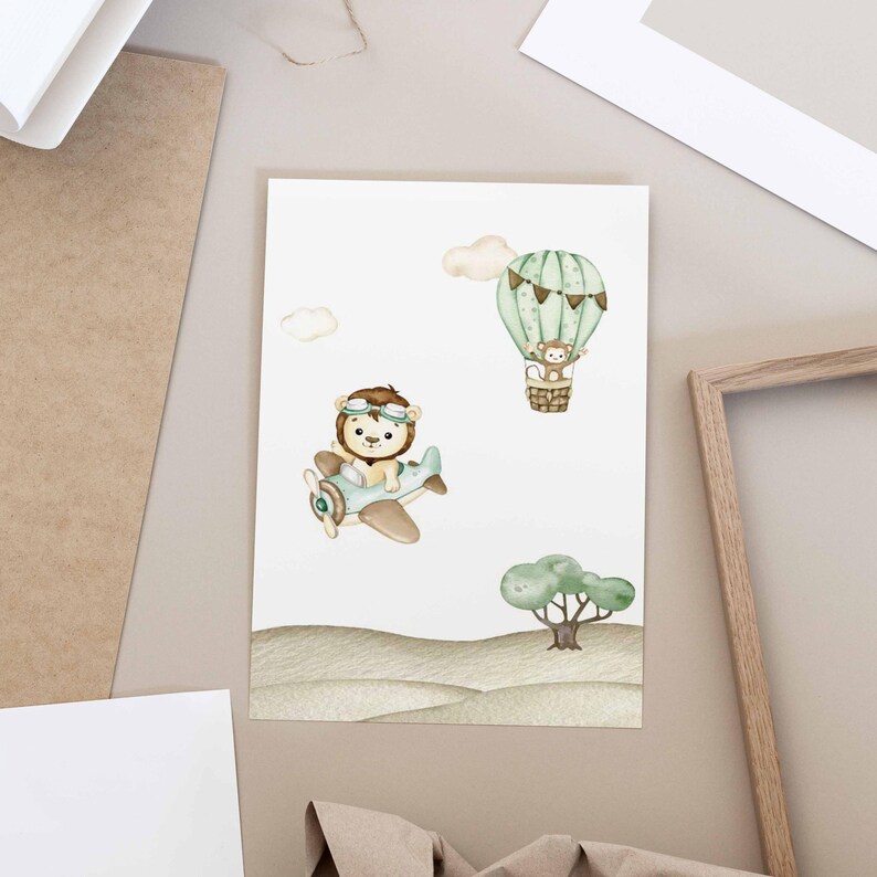 Safari Nursery Decor, Set of 3 Baby Nursery Wall Art, Jungle Nursery