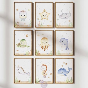 Unter dem Meer Druck, Kinderzimmer Poster, Meer, Drucke, Kinder Poster Set, Meer, Spielzimmer Dekor, DIGITALER DOWNLOAD