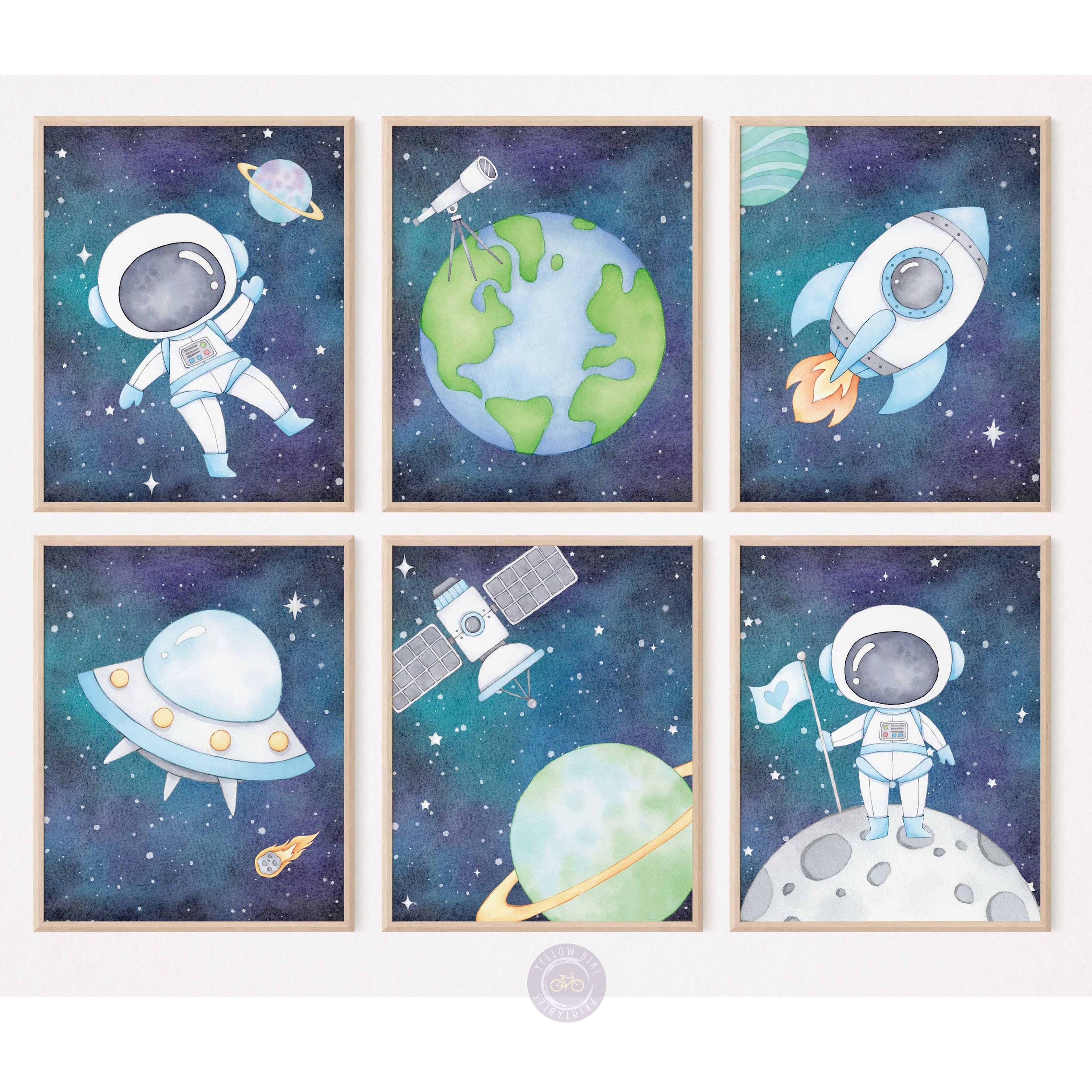 Outer Space Nursery Prints, Boy Room Printable Wall Art, Space Playroom ...