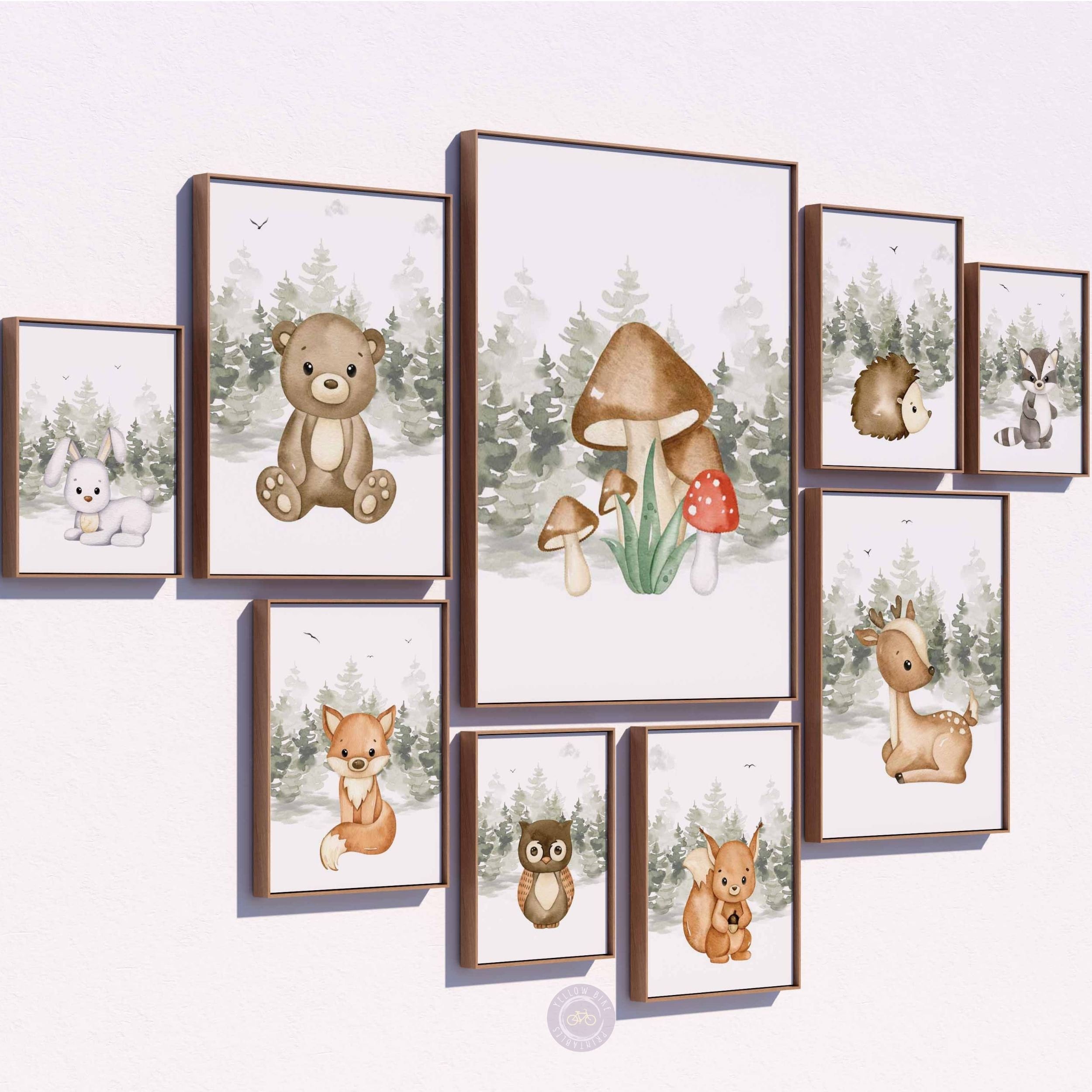 Woodland Animals Nursery Decor, Printable Nursery Wall Art, Forest ...