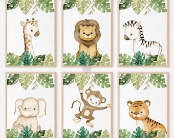 Safari Nursery Print Set, Safari Nursery Art, Safari Nursery Decor, Nursery Wall Decor,Toddler Room Decor,Neutral Nursery Decor,Safari Print