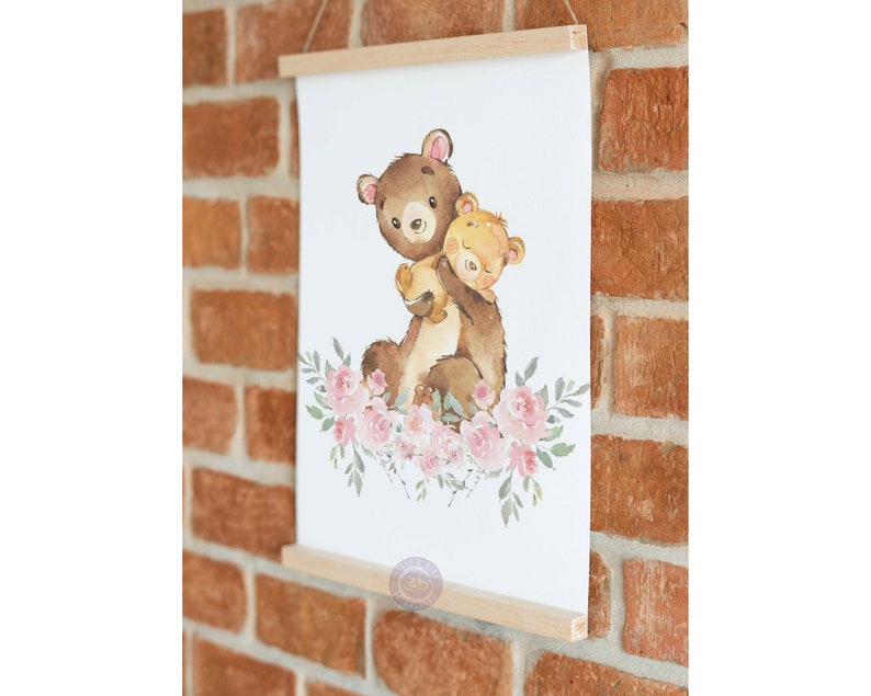 Blush Pink Woodland Nursery Wall Art, Baby Animals Art Prints ...