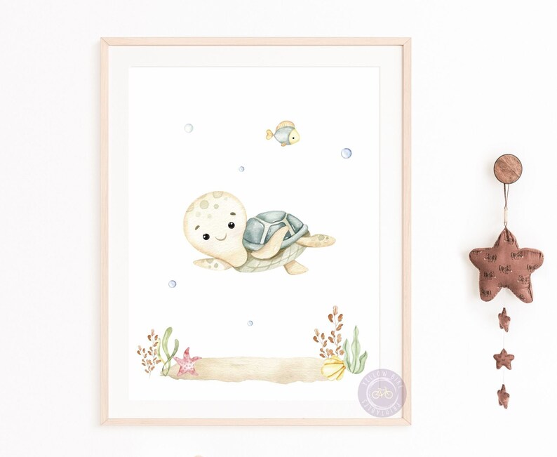 Mermaid Nursery, Baby Sea Animals Nursery Decor, Under the Sea Nursery