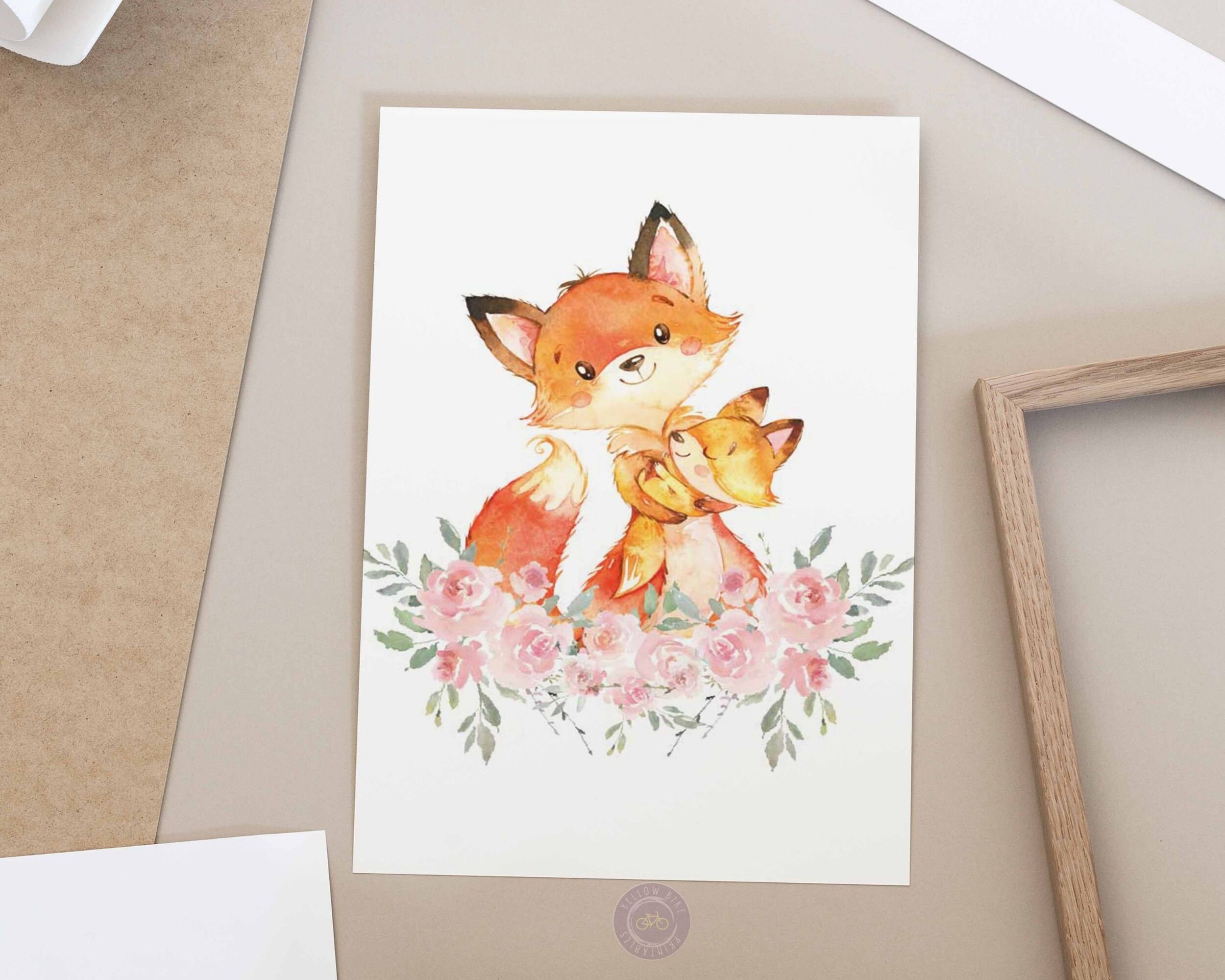 Blush Pink Woodland Nursery Wall Art, Baby Animals Art Prints ...